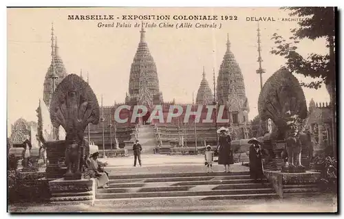 Marseille Ansichtskarte AK Exposition coloniale 1922 Delaval Grand palais de l&#39indochine (allee centrale)