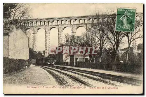 Environs d'Aix en Provence Cartes postales Roquefavour La gare et l'aqueduc (train)
