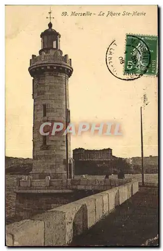 Marseille - Le Phare Ste Marie - lighthouse - Ansichtskarte AK