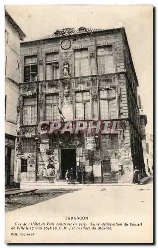 Cartes postales Tarascon Vue de l&#39hotel de ville Place du marche