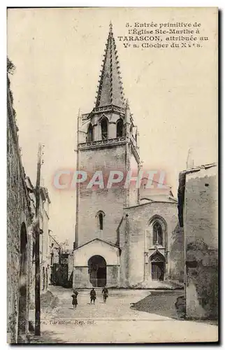 Cartes postales entree primitive de l&#39eglise Ste Marthe a Tarascon