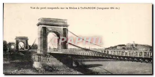 Ansichtskarte AK Vue du pont suspendu sur le Rhone a Tarascon