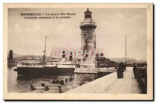 Marseille Ansichtskarte AK Le phare Ste Marie Courrier rentrant a la joliette