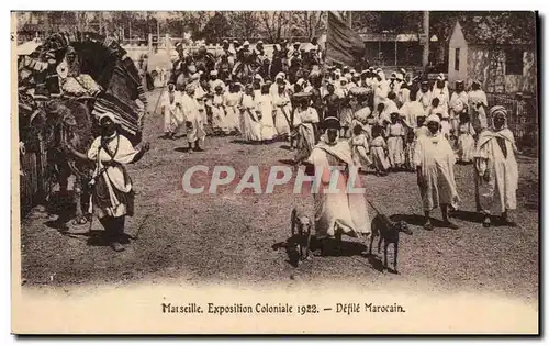 Marseille Cartes postales Exposition coloniale 1922 DEfile marocain