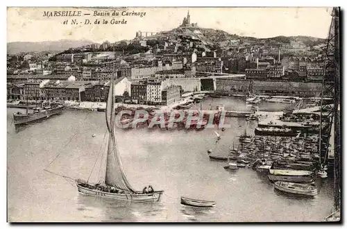 Marseille Cartes postales Bassin du Carenage et ND de la Garde