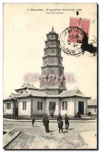 Cartes postales Marseille Exposition coloniale 1906 Tour de l&#39Annam