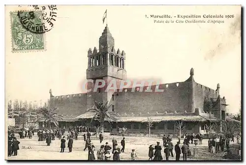 Cartes postales Marseille Exposition coloniale 1906 Palais de la Cote Occidentale d&#39Afrique