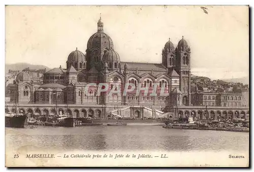 Ansichtskarte AK Marseille La cathedrale prise de la jetee de la Joliette