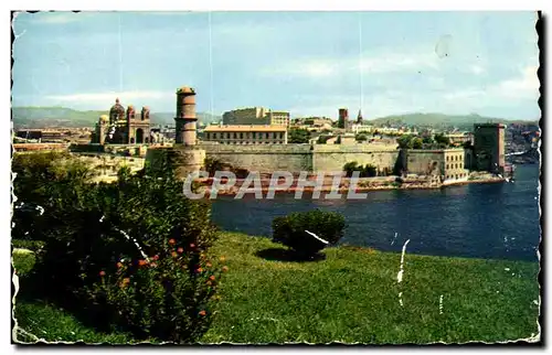 Marseille Cartes postales Cathedrale et fort Saint Jean