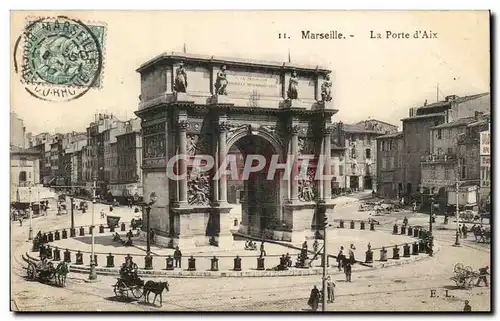 Marseille - La Porte d&#39Aix - horse drawn carriage - captivating view - Cartes postales