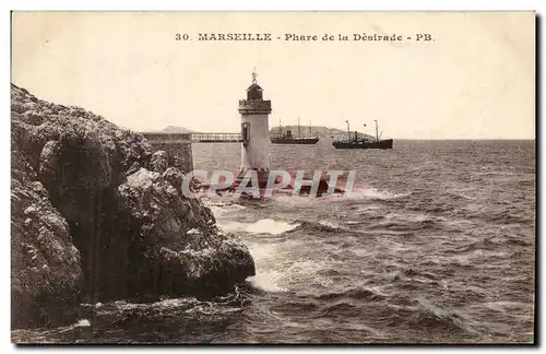 Marseille - Phare de la Desirade - lighthouse - whitecaps - Ansichtskarte AK