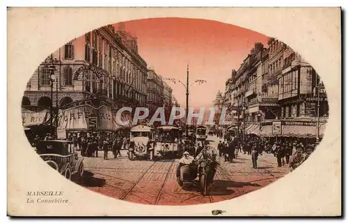 Marseille - Cannebiere - Automobile - Classic Cars - eye catching orange tint - Ansichtskarte AK