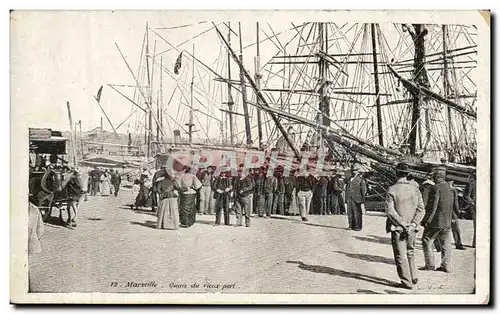 Marseille - Quai de vieux port - beautiful period clothing - Ansichtskarte AK