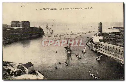 Marseille - La Sortie du Vieux Port - Ansichtskarte AK