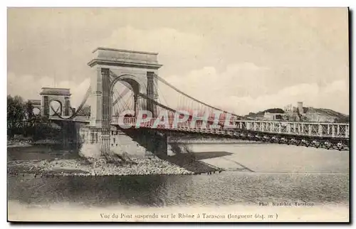 Ansichtskarte AK Vue du pont suspendu sur le Rhone a Tarascon