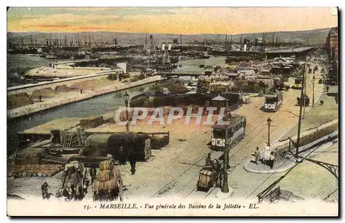 Marseille Cartes postales Vue generale des bassins de la Joliette