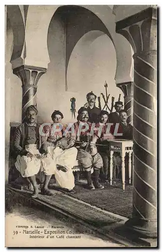 Marseille - Exposition Coloniale - Interieur d&#39un Cafe charmant - musique - instrument - Cartes postales