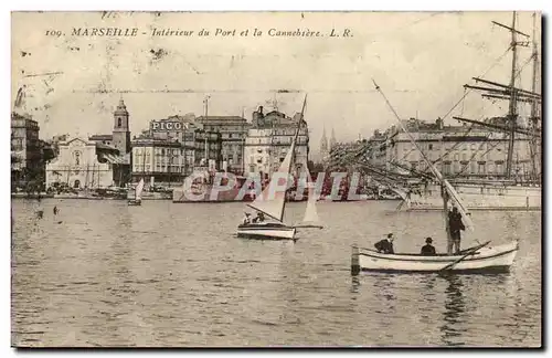 Marseille - Interieur du Port et la Cannebiere - Cartes postales