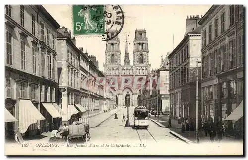 Orleans Cartes postales Rue Jeanne d'arc et la cathedrale