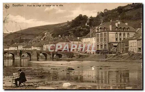 Belgique Bouillon Cartes postales Pont de Liege et centre de la ville