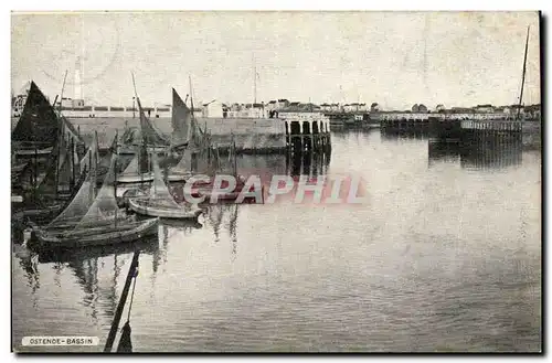 Belgique Belgie Ostende Cartes postales Bassin (bateau)