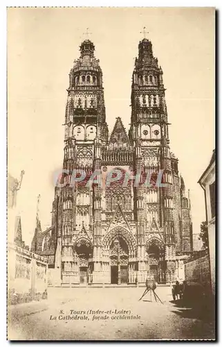 Tours - La Cathedrale - facade occidentale - Ansichtskarte AK