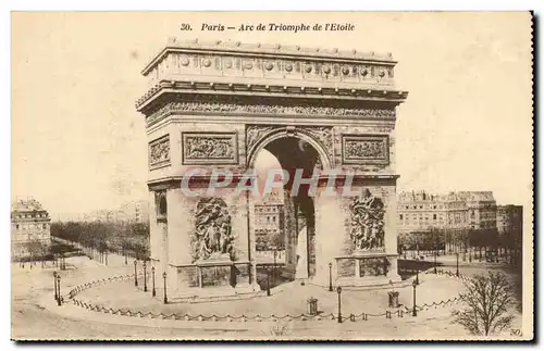 Paris - L&#39Arc de Triomphe de L&#39Etoile - plie - Cartes postales