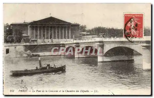 Cartes postales Paris Le pont de la Concorde et la chambre des deputes