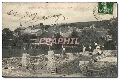 Cartes postales St Clair sur Epte Travaux d'agrandissement de l'usine et vue sur le pays