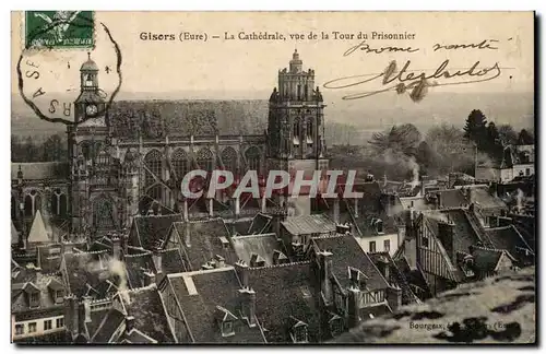 Cartes postales Gisors La cathedrale vue de la tour du prisonnier