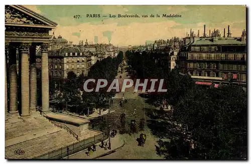 Cartes postales Paris Les boulevards vus de la Madeleine