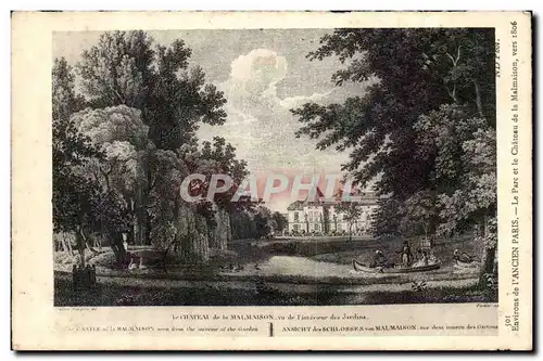 Cartes postales Environs de l'ancien Paris le parc et le chateau de la Malmaison vers 1806