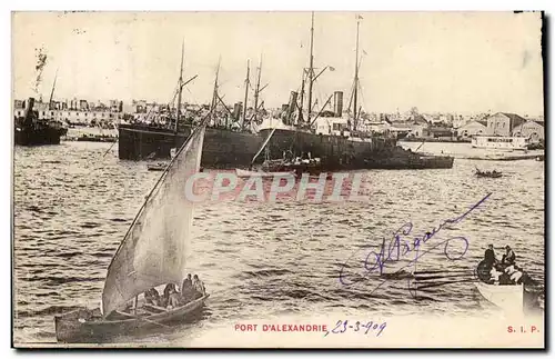 Ansichtskarte AK Egypt Egypte Port d&#39Alexandrie Bateaux Boat ship