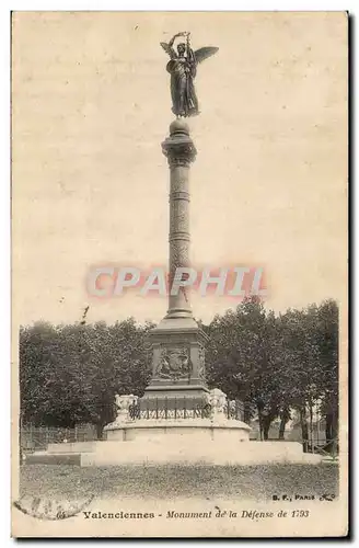 Cartes postales Valenciennes Monument de la defense de 1793