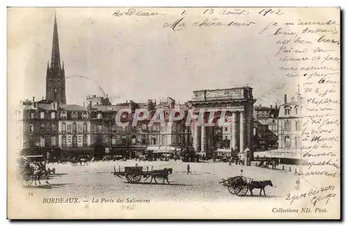 Bordeaux - La Porte des Salinieres - cheval - Cartes postales