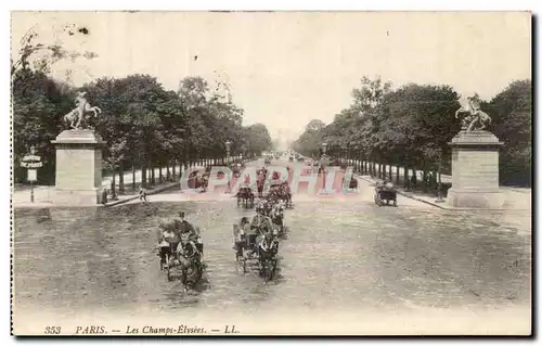 Paris - 8 Champs Elysees - Cheval - very attractive scene - Ansichtskarte AK