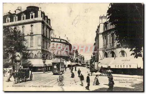 Bordeaux - Le Cours de l'Infendance - Servan - tramway horse drawn carriage - Cartes postales