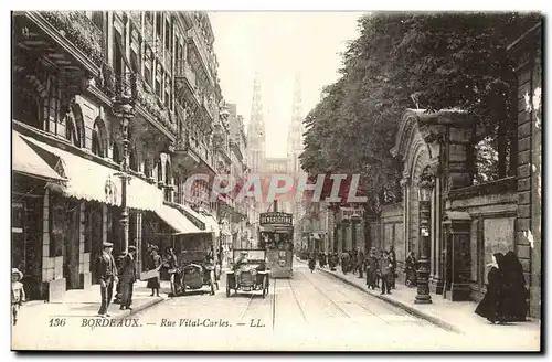 Bordeaux - Rue Vital Carles - automobile - tramway - classic cars - Ansichtskarte AK