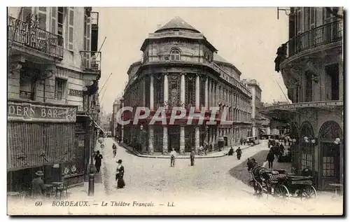 Bordeaux - Thetre Francais - cheval strolling woman with parasol - Ansichtskarte AK