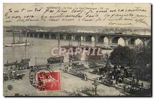 Bordeaux - Le Pont Le Quai Bourgogne - Ansichtskarte AK