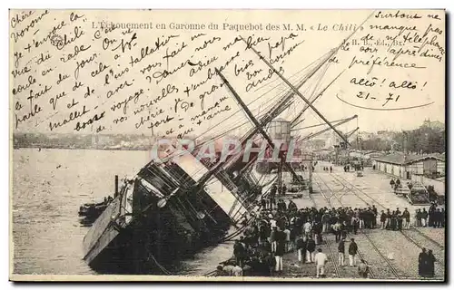 Bordeaux - L&#39Echouement en garonne du Paquebot des M M Le Chili - Cartes postales