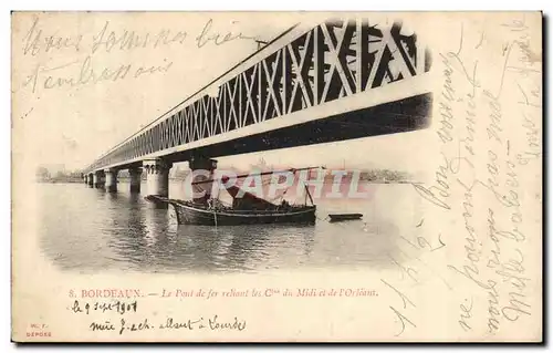 Bordeaux - Le Pont de fer reliant lesCies du Midi et de L'Orleans - Cartes postales