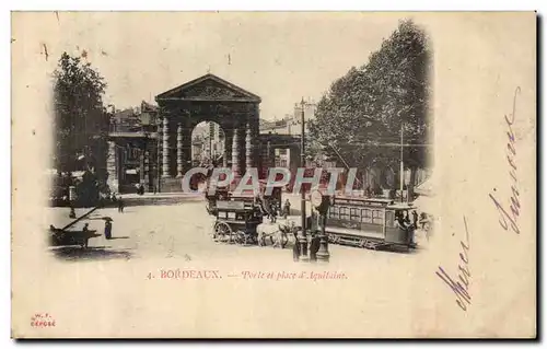 Bordeaux - Porte et place d&#39Aquitaine - cheval - Ansichtskarte AK