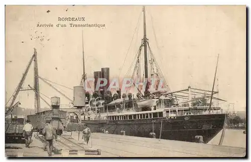 Bordeaux - Bateaux - Paquebot - Steamer - Arrivee d&#39un Transatlantique - Ansichtskarte AK