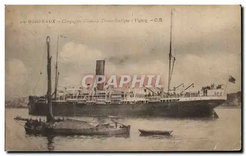 Bordeaux - Bateaux - Paquebot - Steamer - Figuig Compagnie Generale Transatlntique - Ansichtskarte AK