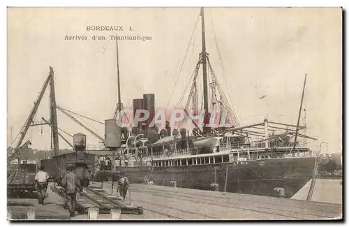 Bordeaux - Bateaux - Paquebot - Steamer - Arrivee d&#39un Transatlantique - Ansichtskarte AK