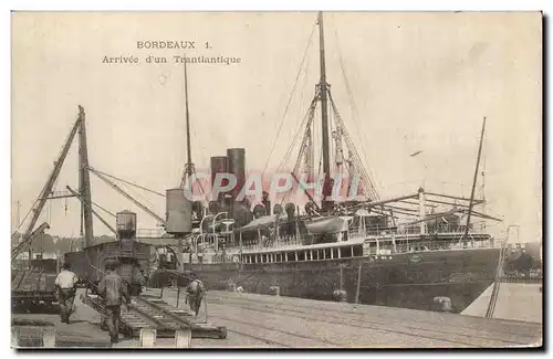 Bordeaux - Bateaux - Paquebot - Steamer - Arrivee d'un Transatlantique - Cartes postales