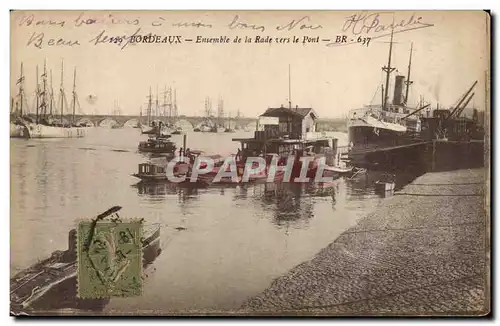 Bordeaux - Bateaux - Ensemble de la Rade vers le Pont - Cartes postales
