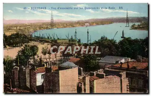 Bordeaux - Vue D&#39ensemble sur les Quincouces et la Rade - Cartes postales