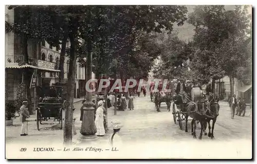 Luchon - Les Allees d'Etigny - Cheval - Cartes postales
